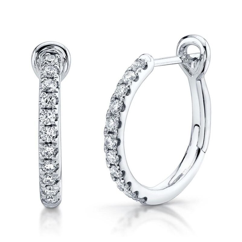 14K Gold 0.26Ct Diamond Hoop Earring