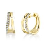 14K Gold 0.28Ct Diamond Hoop Earring