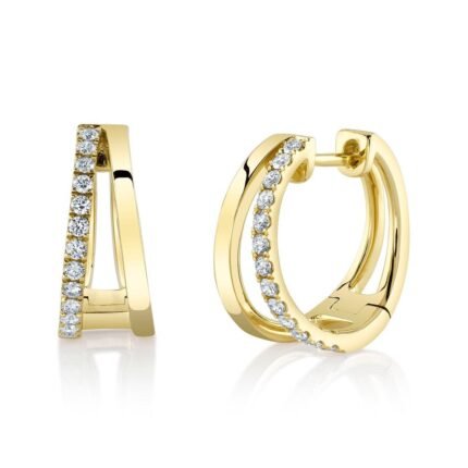 14K Gold 0.28Ct Diamond Hoop Earring