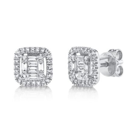 0.43Ct Diamond Baguette Stud Earring