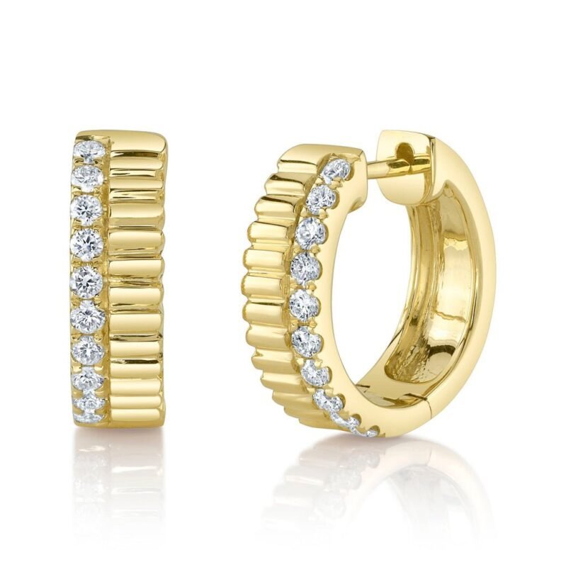 Stunning 0.34ct Diamond Huggie Earring in 14K Gold