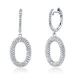 0.49Ct Diamond Pave Oval Earring