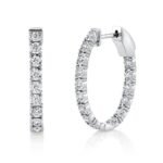 0.90Ct Diamond Oval Hoop Earring