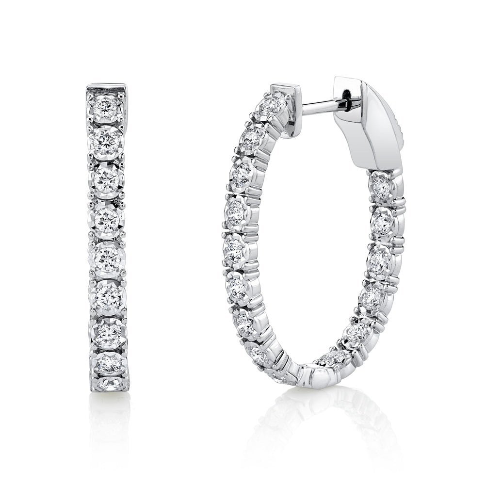 0.90Ct Diamond Oval Hoop Earring 0.90Ct Diamond Oval Hoop Earring
