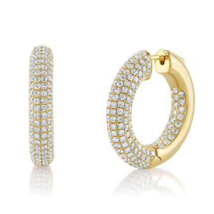 3.94Ct Diamond Pave Hoop Earring