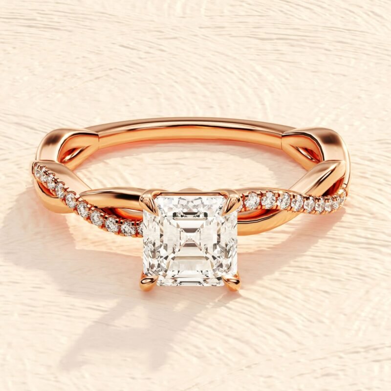 4 Prong Cushion Cut 4ct Lab Grown Diamond Engagement Ring
