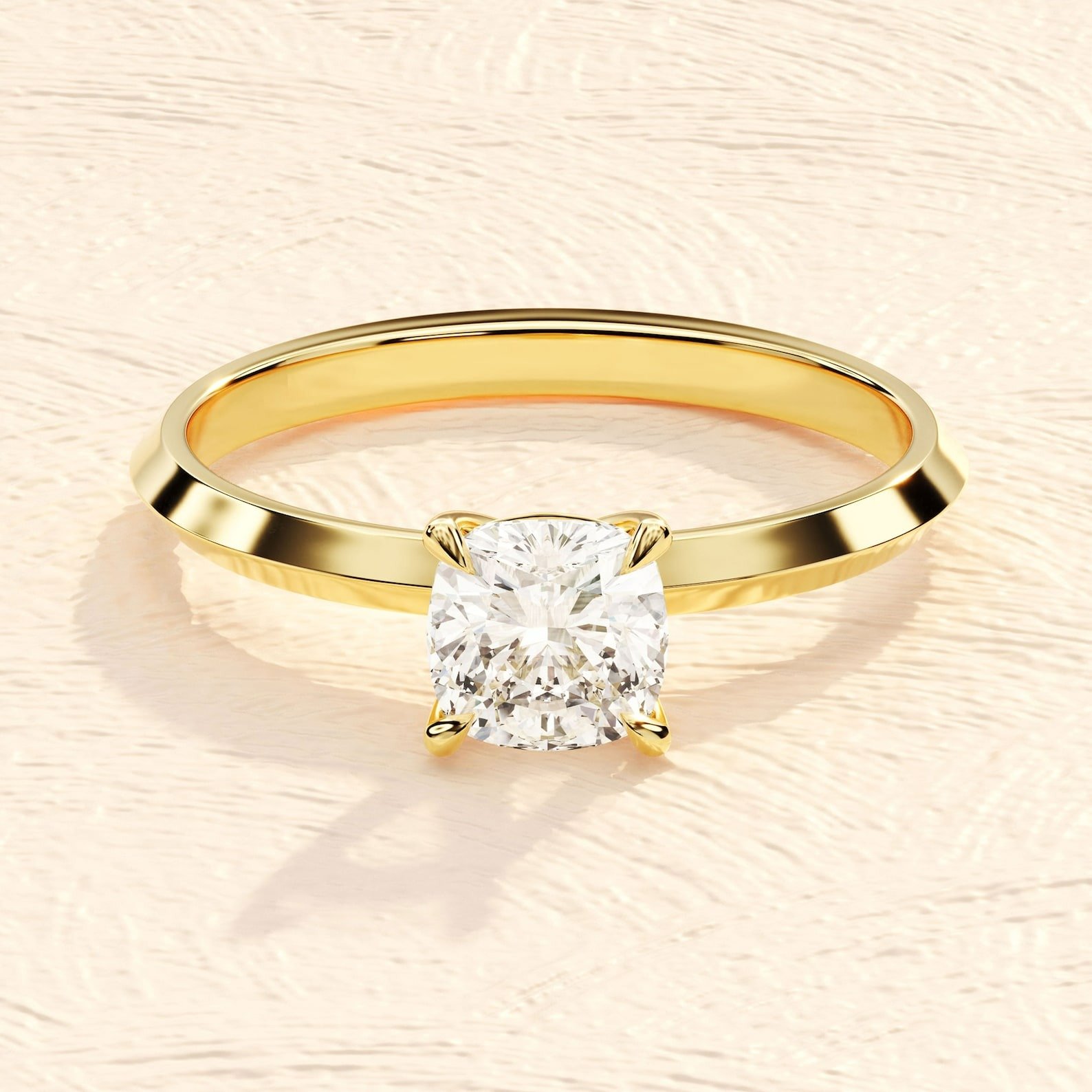 Cushion Cut 14K Solid Gold Engagement Ring 4ct Lab Grown Diamonds Cushion Cut 14K Solid Gold Engagement Ring 4ct Lab Grown Diamond