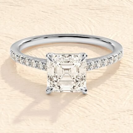 Cushion Cut Lab Grown Diamond 1ct multi Diamond Engagement Ring