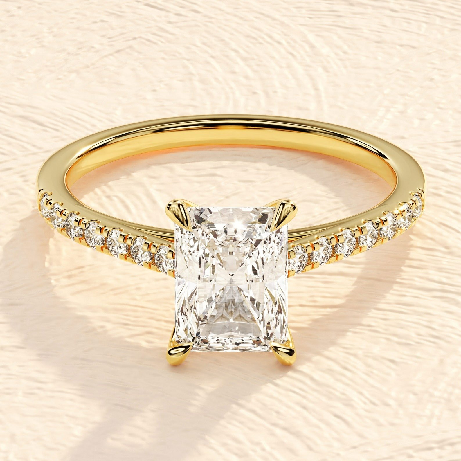 Elongated Emerald Cut 3ct Lab Grown Diamond Engagement Rings Elongated Emerald Cut 3ct Lab Grown Diamond Engagement Rings