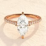 Marquise Cut 14K Solid Gold 4ct Lab Grown Diamond Engagement Ring