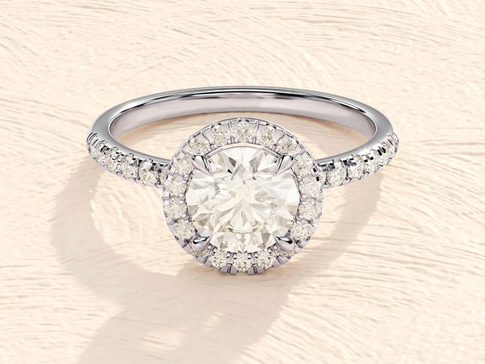 Round Cut Halo Solitaire Ring 2 ct Lab Grown Diamond Engagement Ring Round Cut Halo Solitaire Ring 2 ct Lab Grown Diamond Engagement Ring