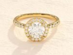 Round Cut Halo Solitaire Ring 2 ct Lab Grown Diamond Engagement Ring