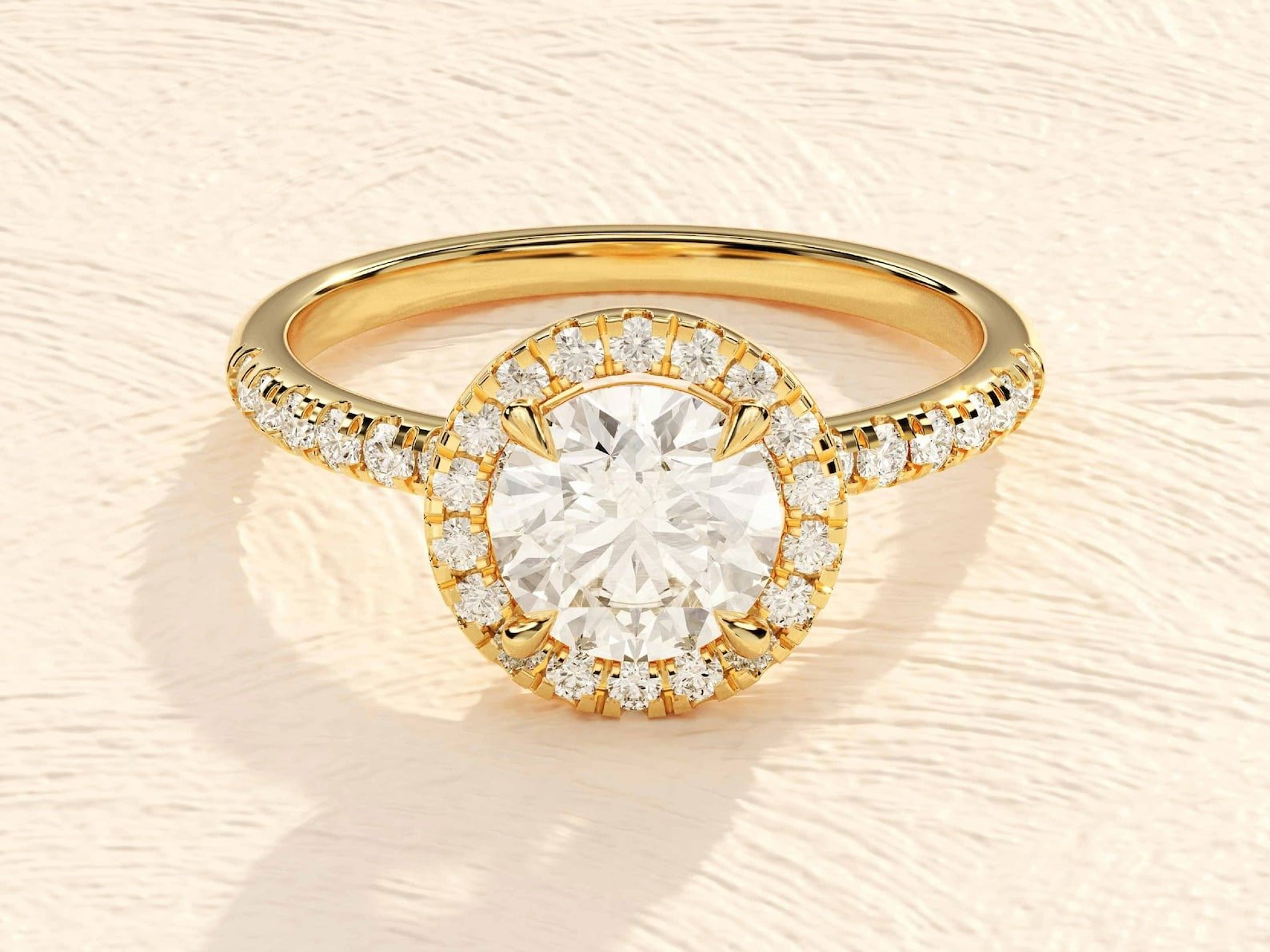 Round Cut Halo Solitaire Ring 2 ct Lab Grown Diamond Engagement Ring Round Cut Halo Solitaire Ring 2 ct Lab Grown Diamond Engagement Ring