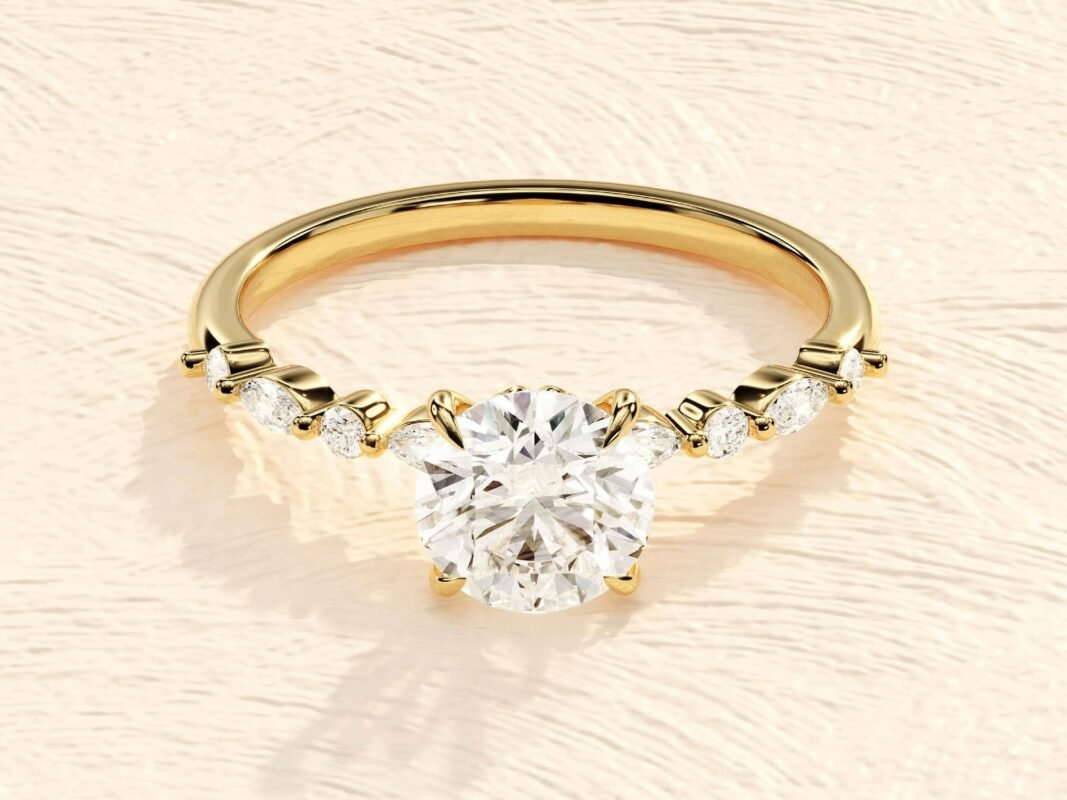 Round Cut 3 ct Lab Grown Diamond Prong Setting Engagement Ring