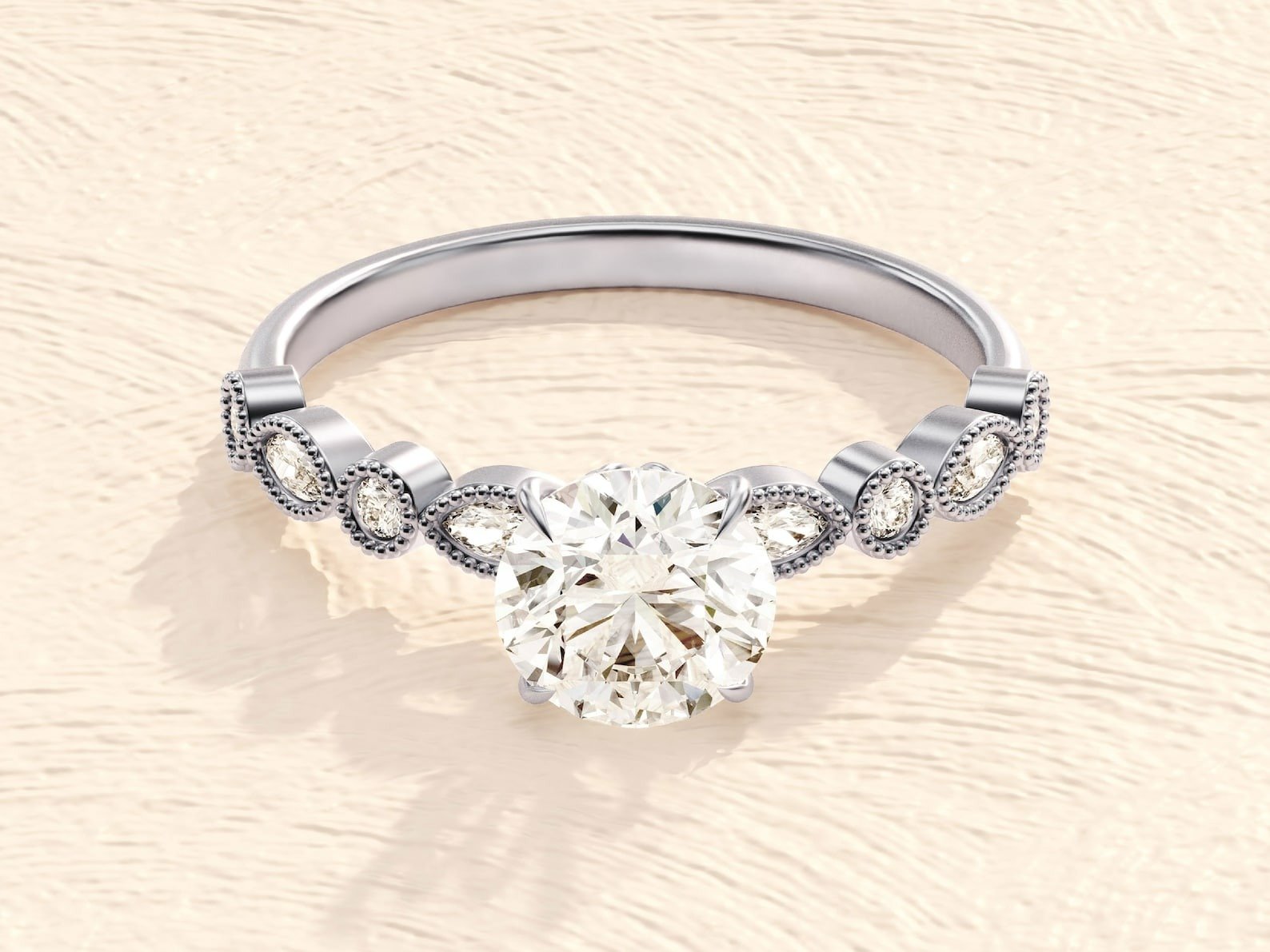 4 Prong Round Cut 2 ct Lab Grown Diamond Engagement Ring 4 Prong Round Cut 2 ct Lab Grown Diamond Engagement Ring