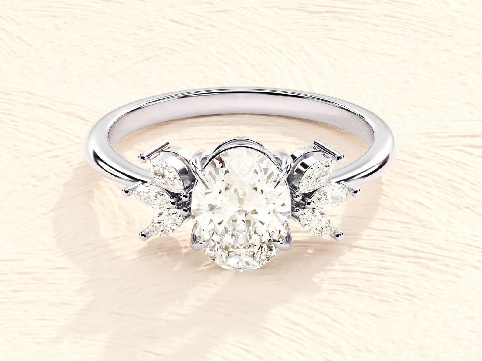 14 K Solid Gold Solitaire Lab Grown Diamond 3ct Engagement Ring 14 K Solid Gold Solitaire Lab Grown Diamond 3ct Engagement Ring