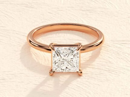 Cushion Cut 14K Solid Gold Engagement Ring 4ct Lab Grown Dimond