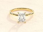 Elongated Cushion Emerald Cut Lab Grown Diamond 4ct Engagement Ring