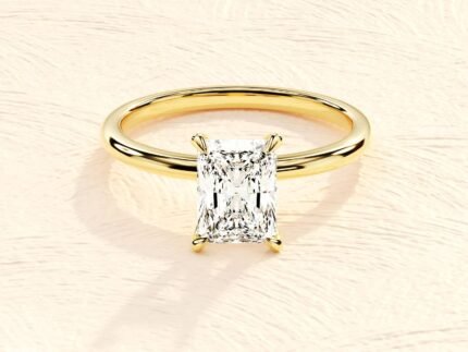 Elongated Cushion Emerald Cut Lab Grown Diamond 4ct Engagement Ring