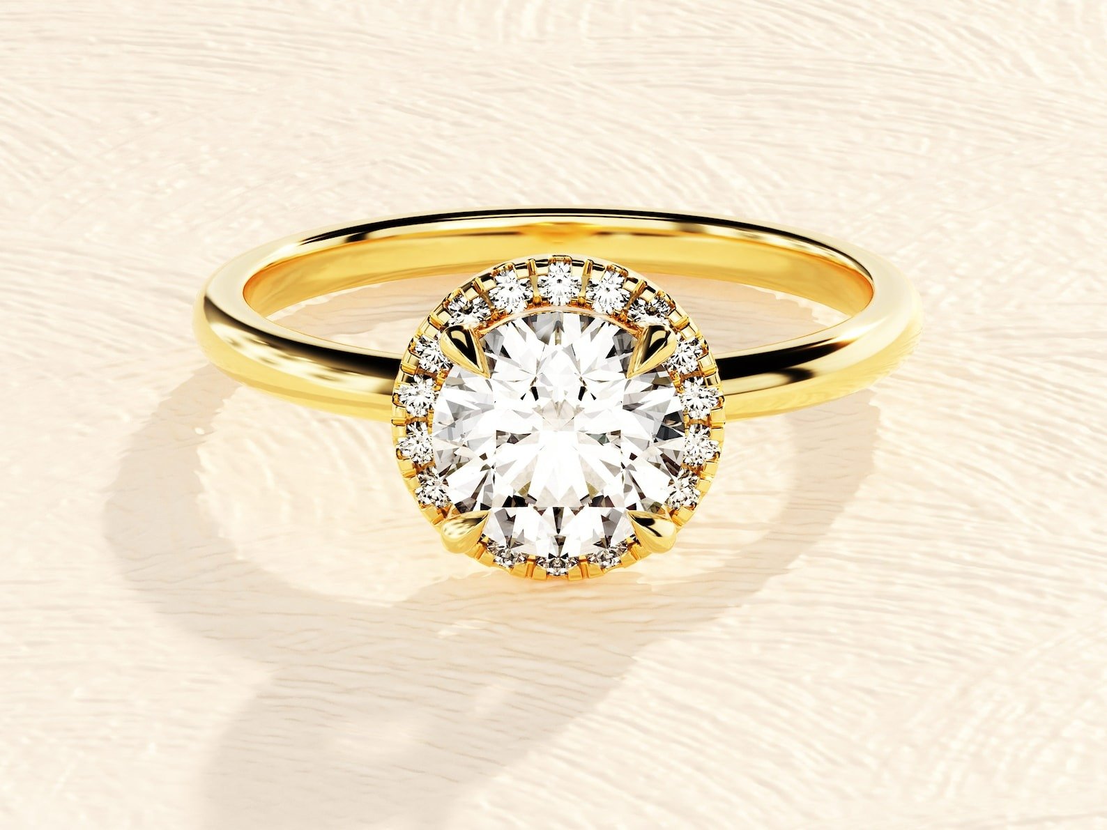 4 Prong Round Cut Halo Solitaire Ring 2 ct Lab Grown Diamond Engagement Ring 4 Prong Round Cut Halo Solitaire Ring 2 ct Lab Grown Diamond Engagement Ring