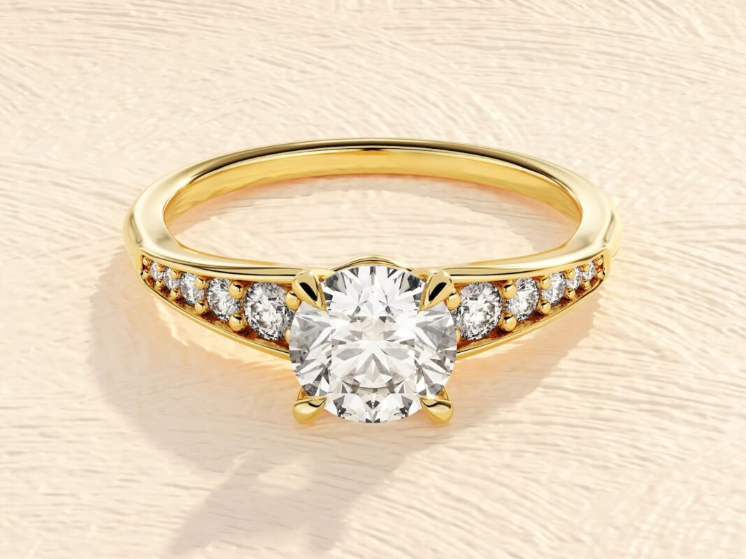 14K Solid Gold Round Cut Lab Grown Diamond Ring 1.00 ct Promise Ring