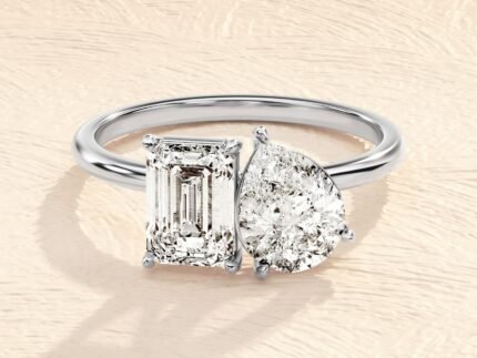 14K Solid Gold Toe Moi Engagement Ring 2ct Lab Grown Diamond