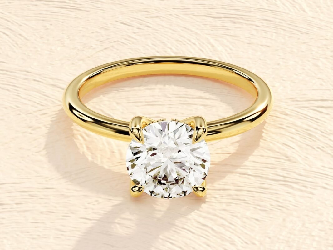 Round Cut 1 ct Lab Grown Diamond Engagement Ring