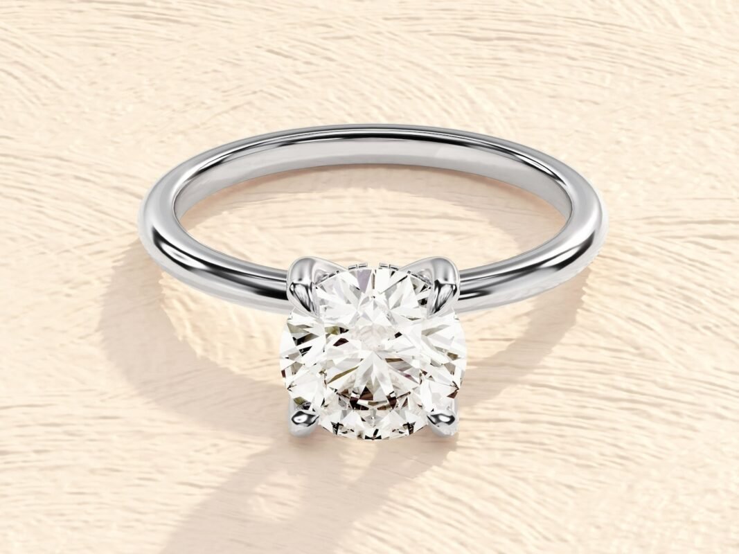 Round Cut 1 ct Lab Grown Diamond Engagement Ring