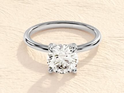 Round Cut 1 ct Lab Grown Diamond Engagement Ring