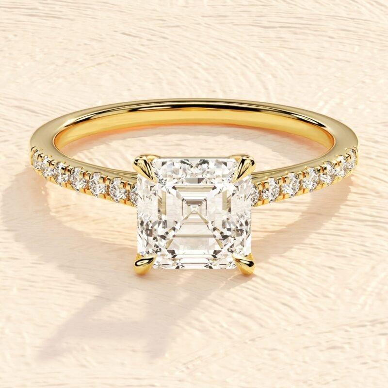 Cushion Cut Lab Grown Diamond 3ct multi Diamond Engagement Ring