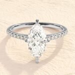 Marquise Cut 3.5 14K Solid Gold Lab Grown Diamond Engagement Ring