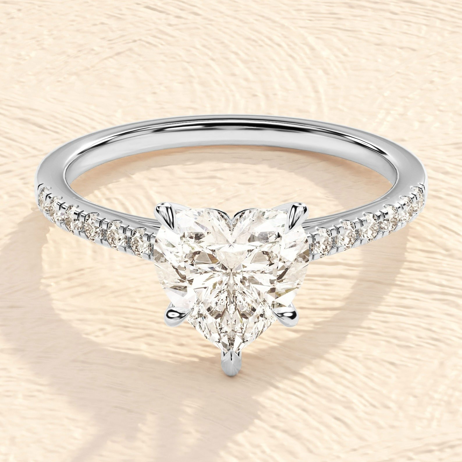 Heart Shape 4ct Lab Grown Diamond Engagement Ring Heart Shape 4ct Lab Grown Diamond Engagement Ring