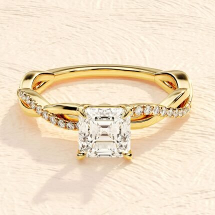 4 Prong Cushion Cut 4ct Lab Grown Diamond Engagement Ring