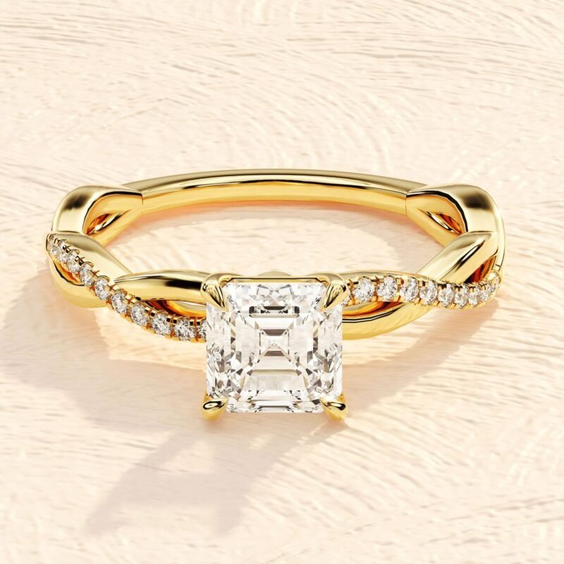 4 Prong Cushion Cut 4ct Lab Grown Diamond Engagement Ring