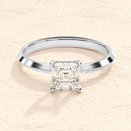 1ct Cushion Cut Lab grown Diamond 14 K Solid Gold Engagement Ring