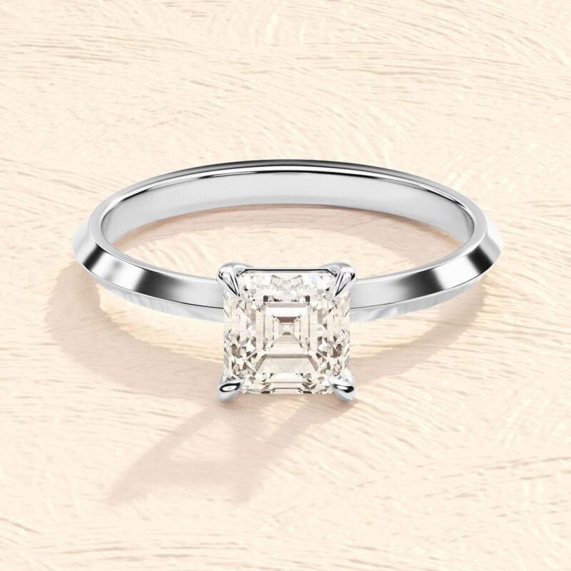 1ct Cushion Cut Lab grown Diamond 14 K Solid Gold Engagement Ring