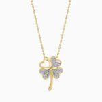 18K Solid Gold 0.12 CT Entwined in Love Diamond Pendant