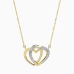 18K Solid Gold 0.11 CT Diamond Necklace with Chain