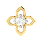 18K Solid Gold 0.20CT Symmetrical Petals Diamond Nose Pin