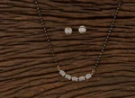 18K Solid Gold 2 CT Elegant Zircon Bridal Mangalsutra Chain