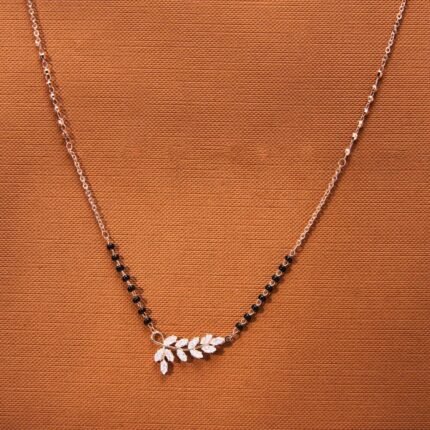 18K Solid Gold 02 CT Rose Gold Diamond Tanmaniya Necklace