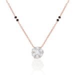 18K Solid Gold 02 CT Dainty Diamond Cluster Mangalsutra