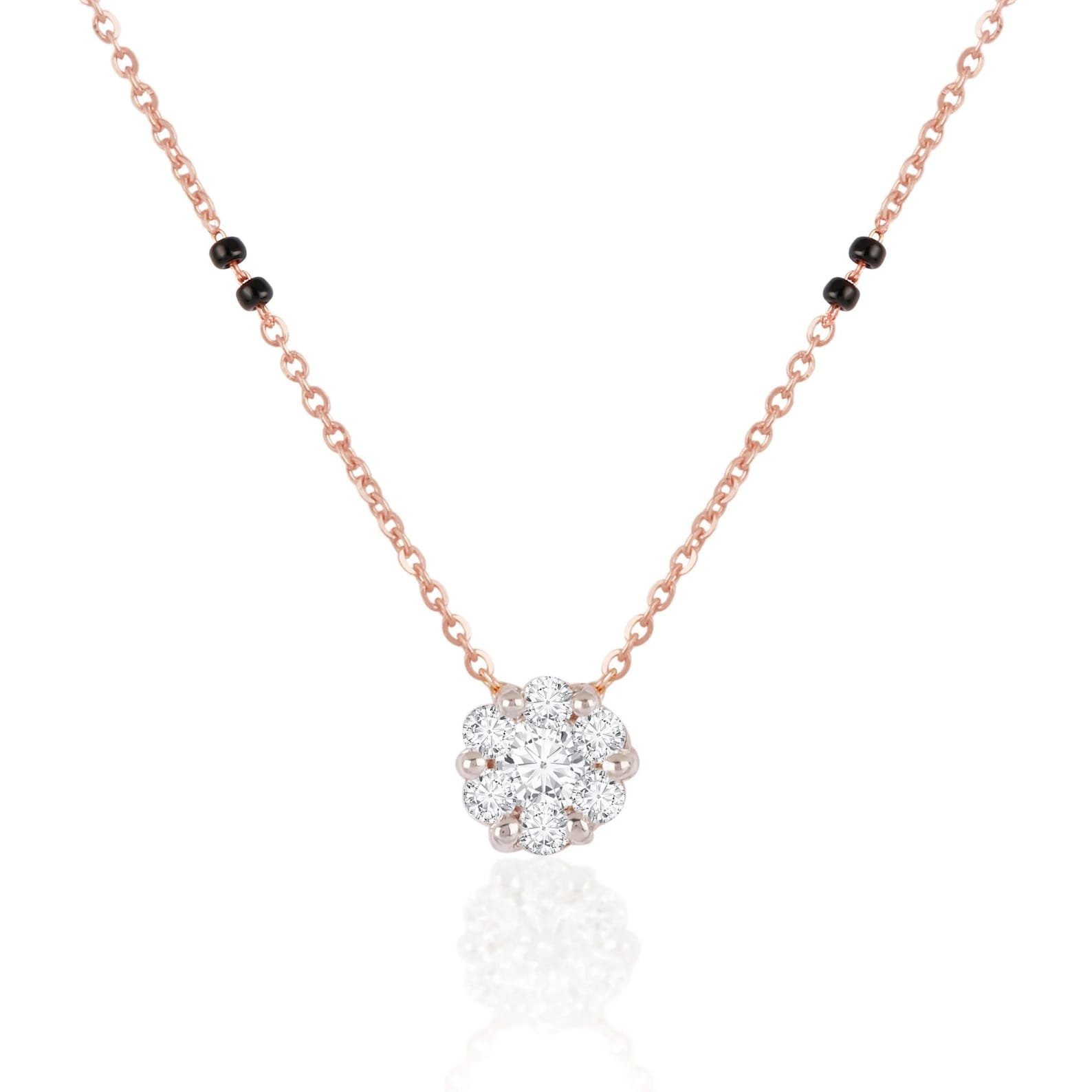 18K Solid Gold 02 CT Dainty Diamond Cluster Mangalsutra 18K Solid Gold 02 CT Dainty Diamond Cluster Mangalsutra