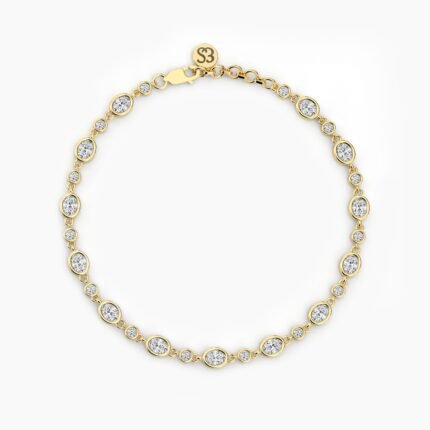 18K Solid Gold 1.75CT to 2.75CT Oval Cut Diamond Tennis Bracelet