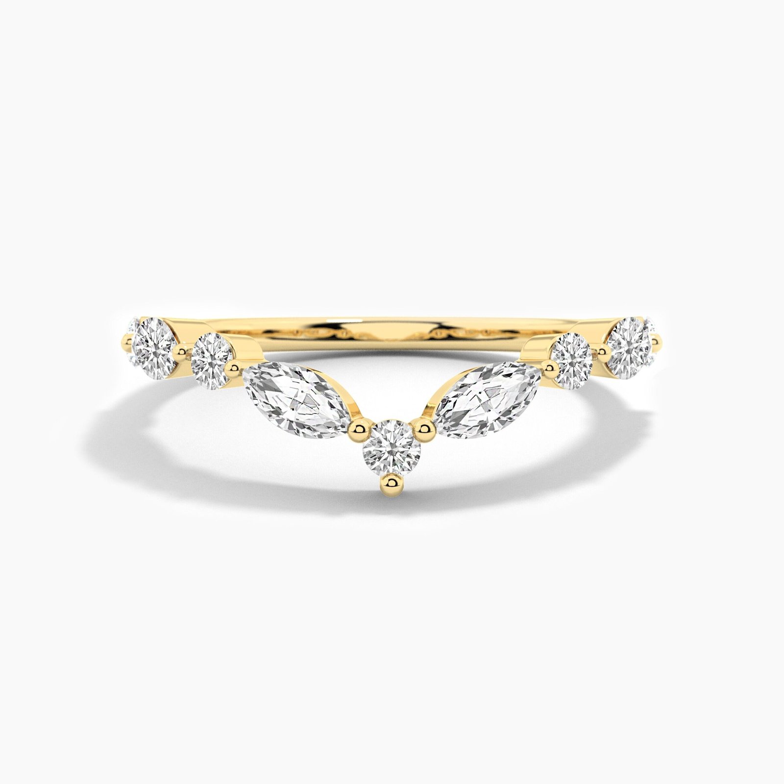 18K Solid Gold 0.82CT Curved Diamond Wedding Band 18K Solid Gold 0.82CT Curved Diamond Wedding Band