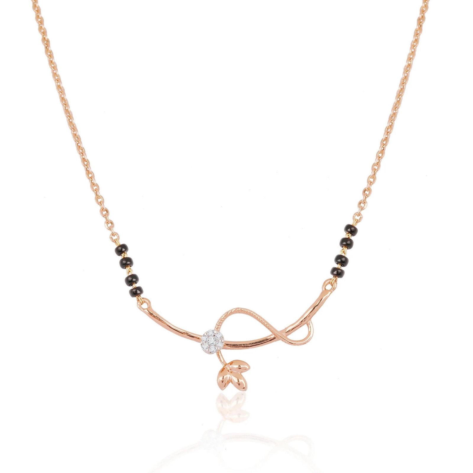 18K Solid Gold 0.06CT Infinity Diamond Mangalsutra Necklace 18K Solid Gold 0.06CT Infinity Diamond Mangalsutra Necklace
