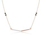 18K Solid Gold 0.08CT Minimalist Diamond Bar Mangalsutra