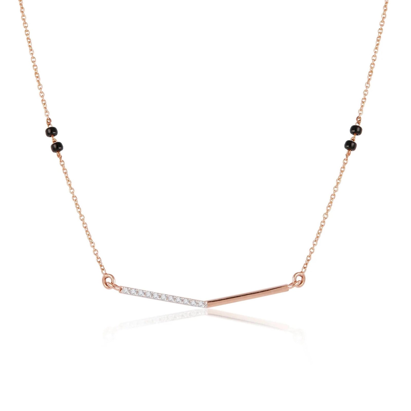 18K Solid Gold 0.08CT Minimalist Diamond Bar Mangalsutra 18K Solid Gold 0.08CT Minimalist Diamond Bar Mangalsutra