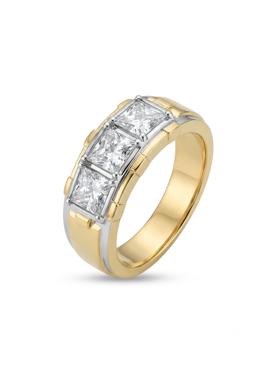 18K Solid Gold 1.0CT Sparkling Seed Diamond Ring
