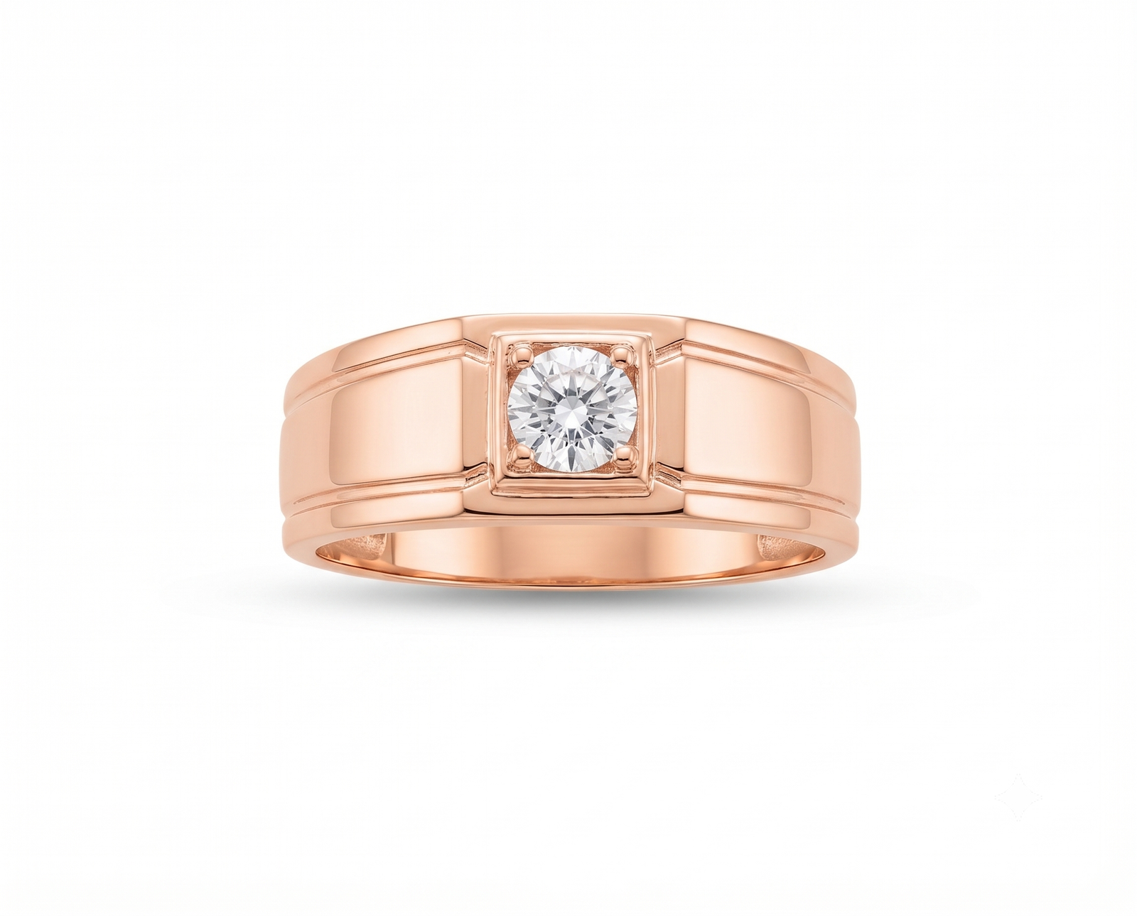18K Solid Gold 1.00CT Sparkling Seed Diamond Ring